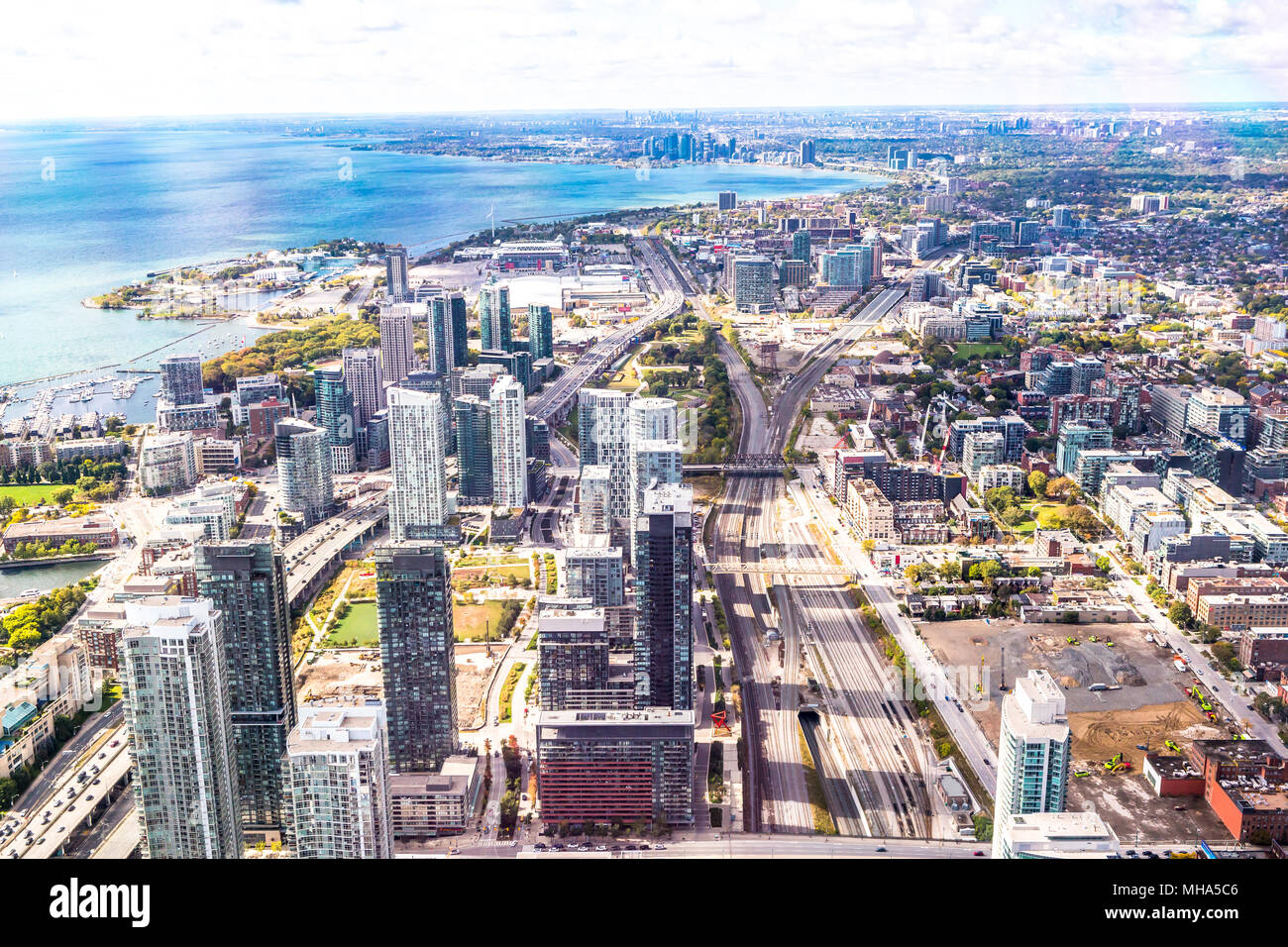 Toronto Skyline bei Sonnenuntergang in Ontario, Kanada. Nordamerika. Stockfoto