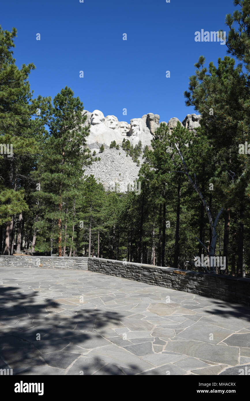 Das Mount Rushmore National Memorial in der Nähe der Bildhauer Studio. Stockfoto