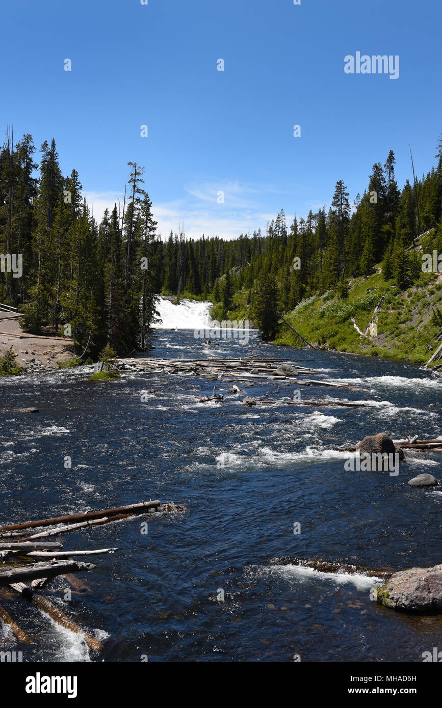 Lewis fällt auf dem Lewis River im Yellowstone National Park, Wyoming Stockfoto