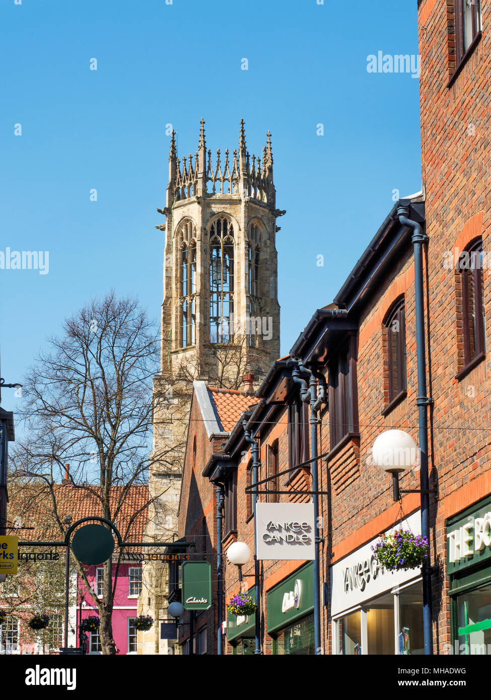 Alle Heiligen Pflaster Kirchturm von Coppergate York Yorkshire England Stockfoto