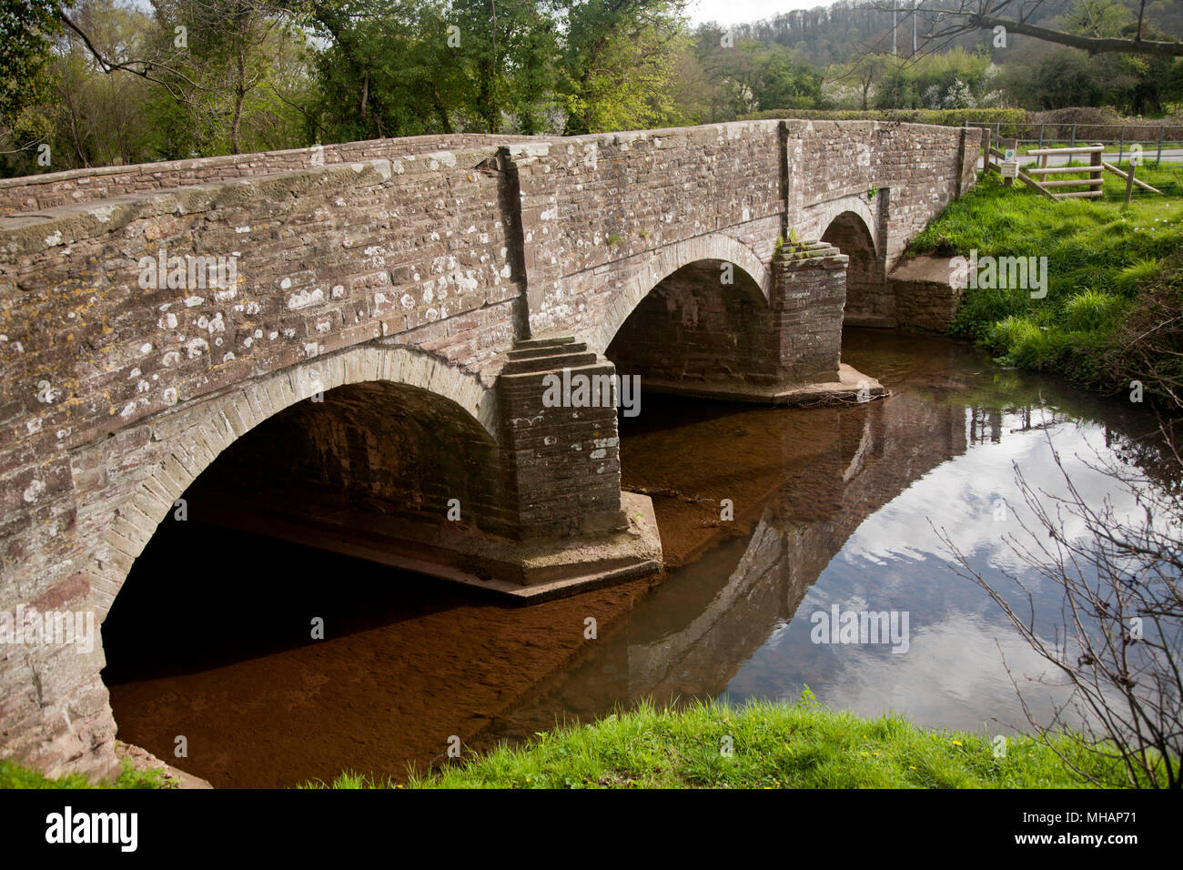 River Brücke an Vowchurch Herefordshire Stockfoto