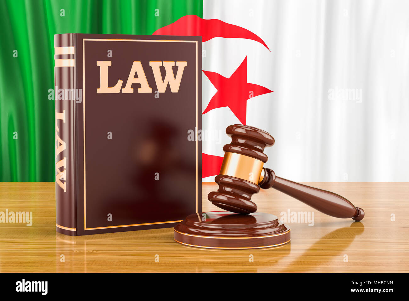Algerischen Recht und Gerechtigkeit Konzept, 3D-Rendering Stockfoto