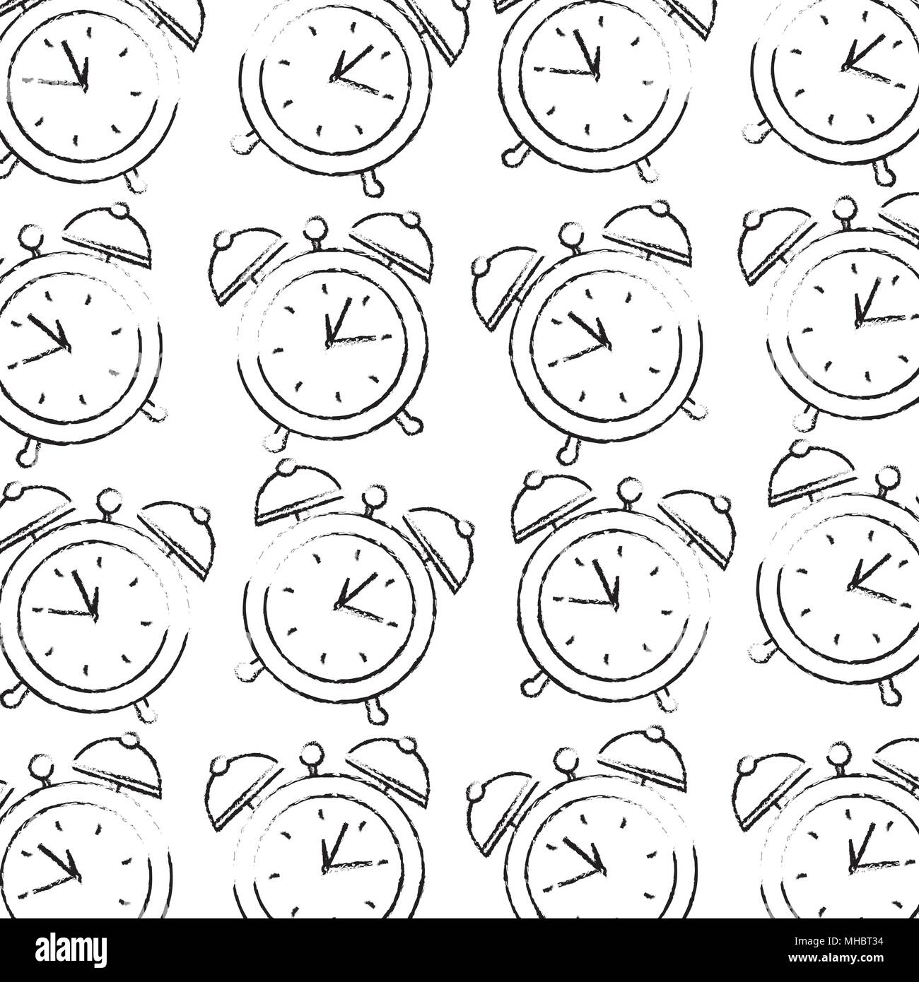 Alarm Clock Zeit Stunde aufwachen Hintergrundbild Vector Illustration Stock Vektor