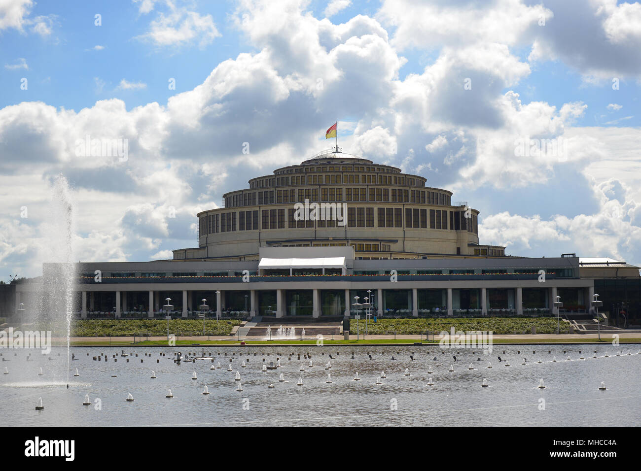 Die berühmten UNESCO-Weltkulturerbe 'Centennial Hall" oder "Jahrhunderhalle" in Wroclaw, Polen. Der Architekt war Max Berg, im Jahre 1911 erbaut - 1913 Stockfoto