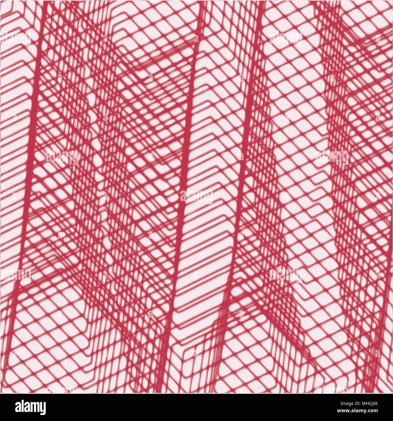 Red Aquarell Schleier grid Hintergrund Muster, Vector Illustration Stock Vektor