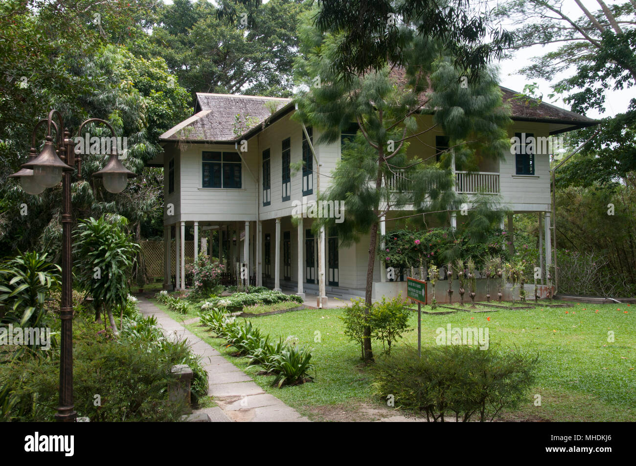 Die historische Agnes Keith Haus, Sandakan, Malaysia Borneo, Haus zum Thema "Land unter dem Wind' in den 1930er und 1940er Jahren Stockfoto