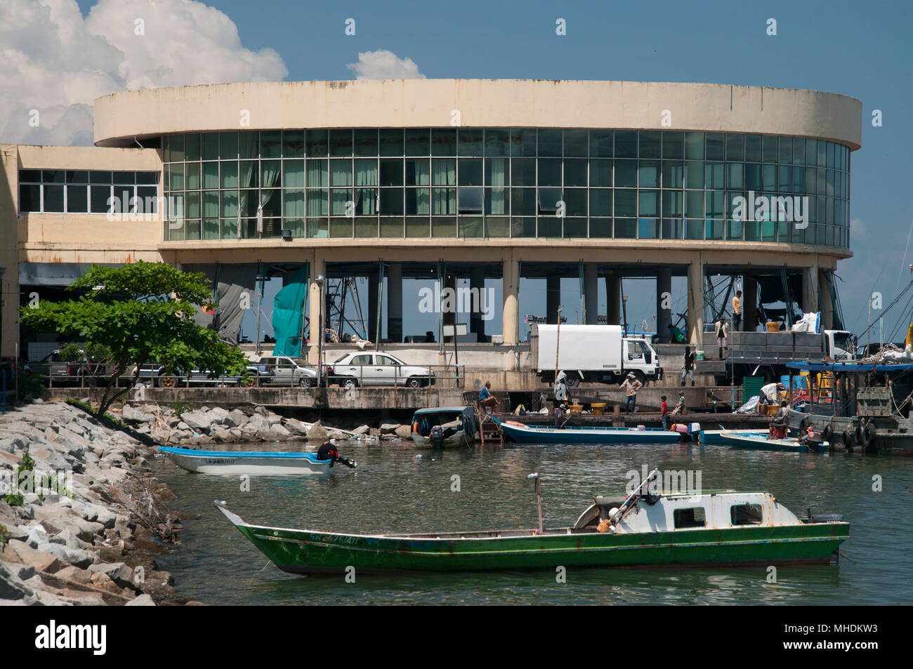 1940 s Central Market Gebäude, Sandakan, Malaysia Borneo Stockfoto