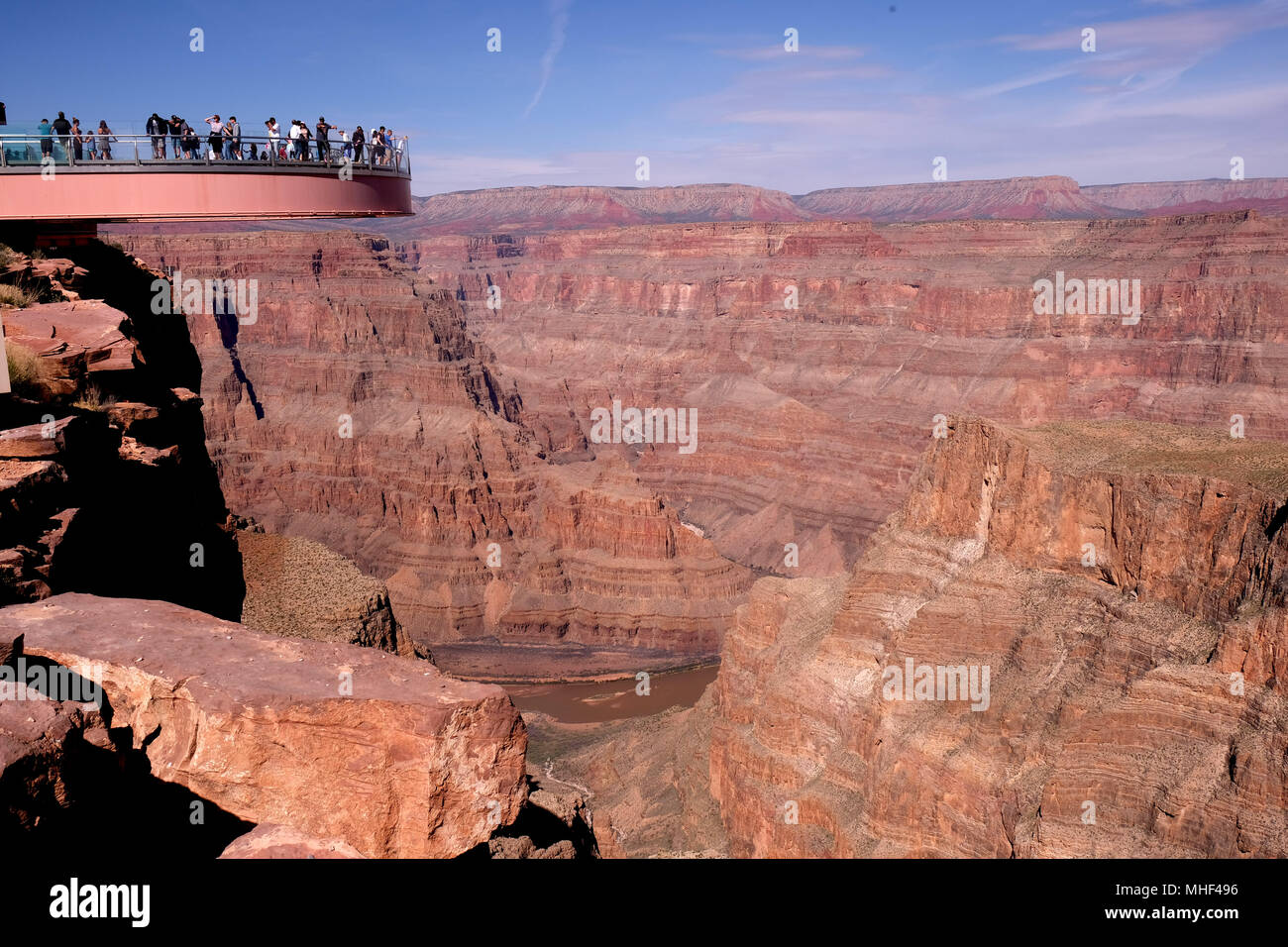 In und um West Rim des Grand Canyon Stockfoto