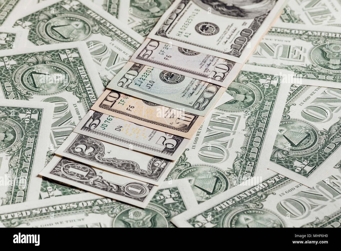 US Dollar Bill, Super Makro, bis schließen Foto Stockfoto