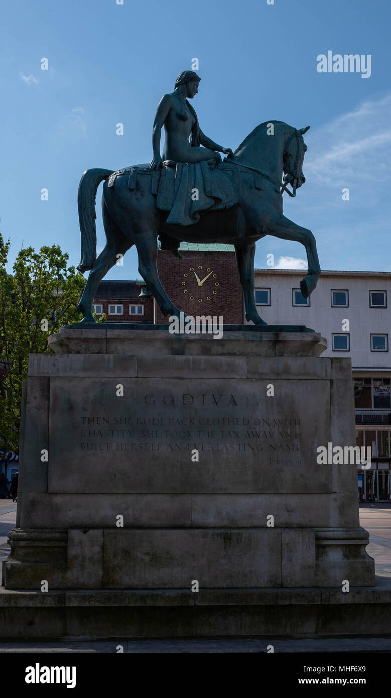 Lady Godiva Statue, Coventry City Centre Stockfoto