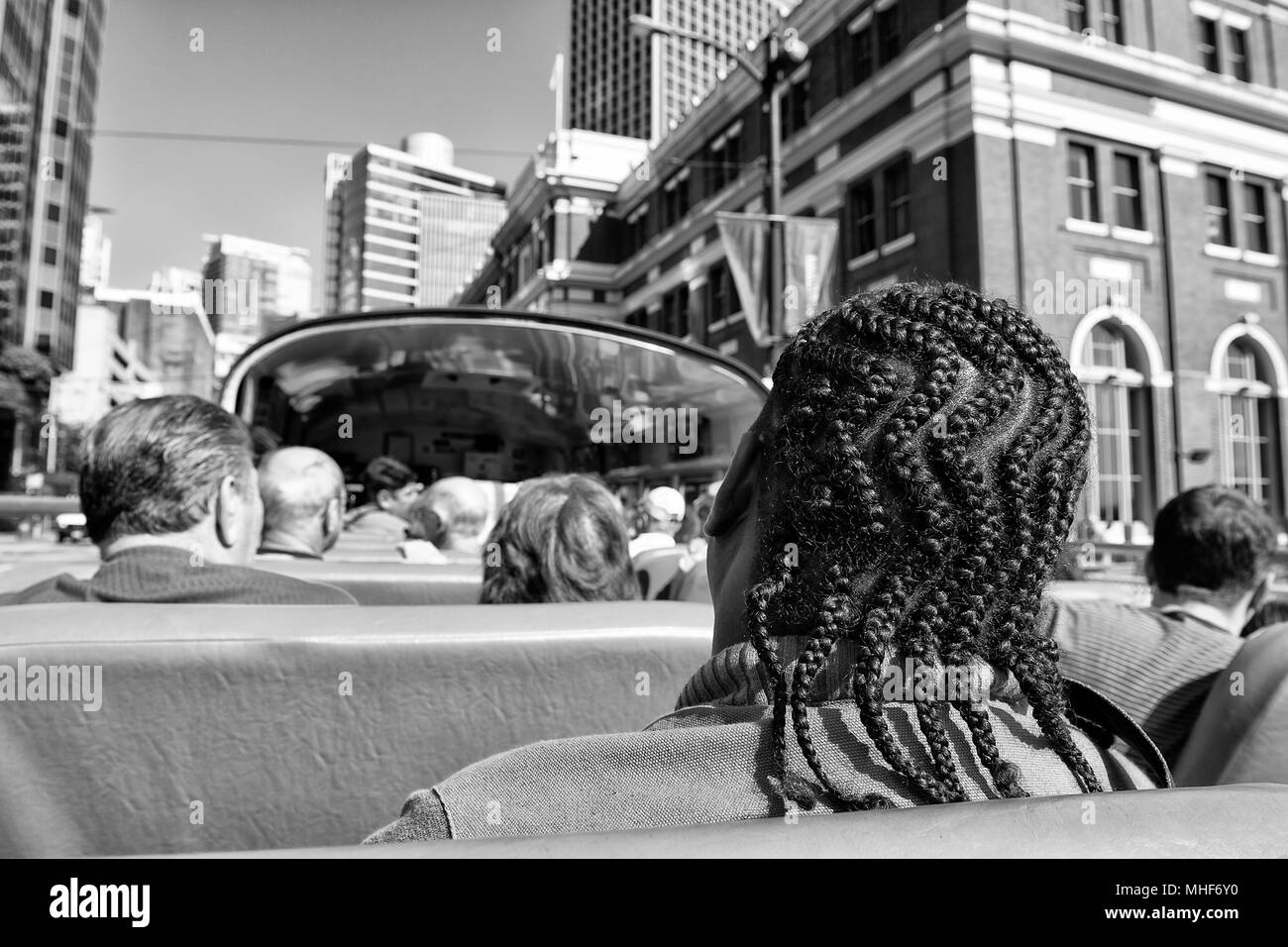 Menschen auf eine touristische Bus in Vancouver Stockfoto