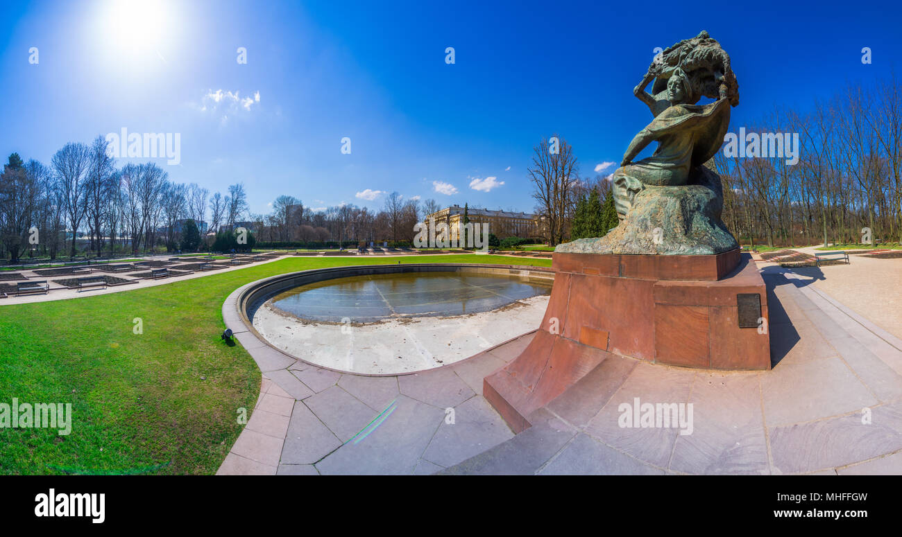 Chopin Denkmal in Lazienki Park in Warschau, Polen Stockfoto