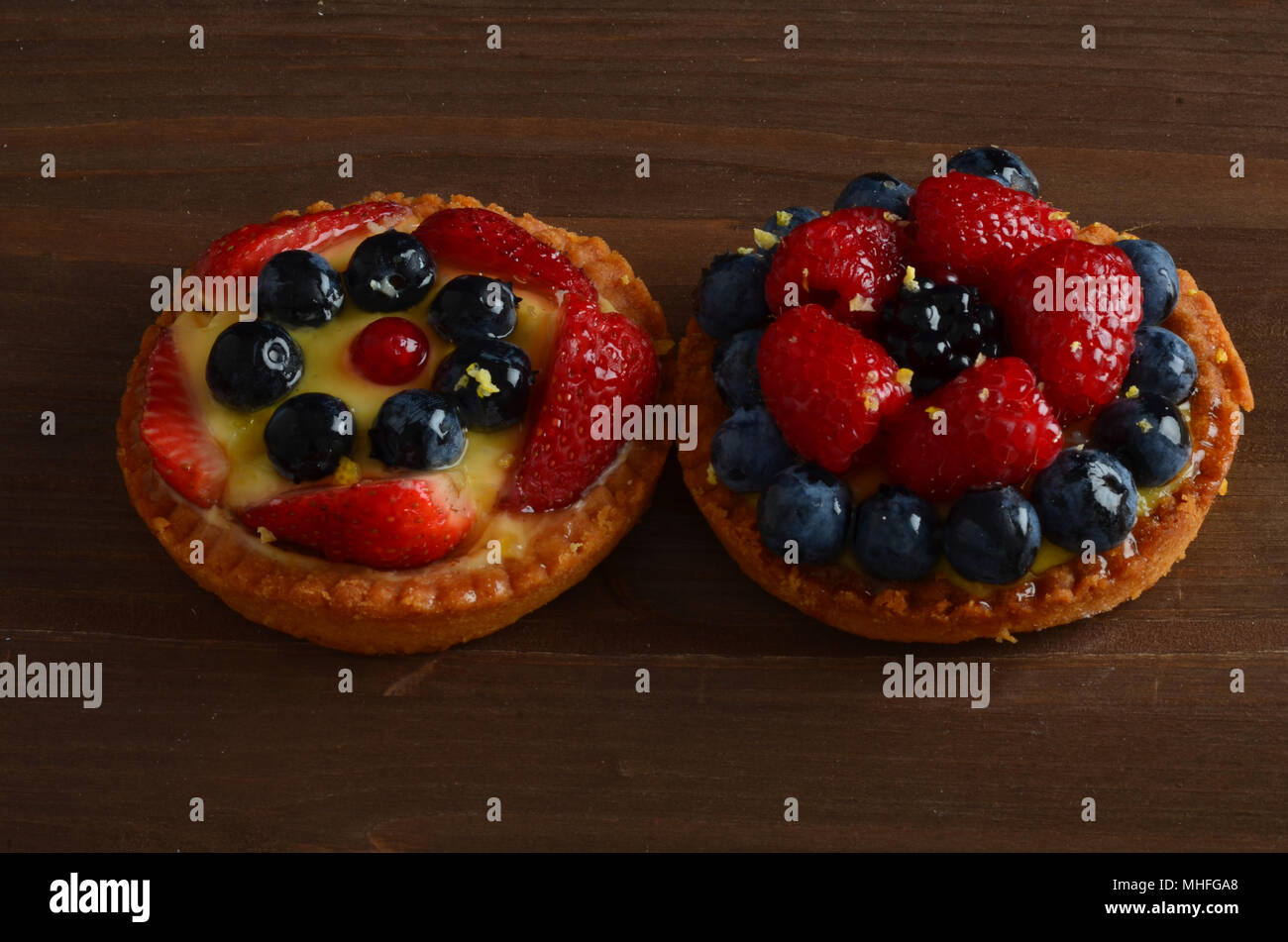 Frische rote Frucht Kuchen im Restaurant Stockfoto