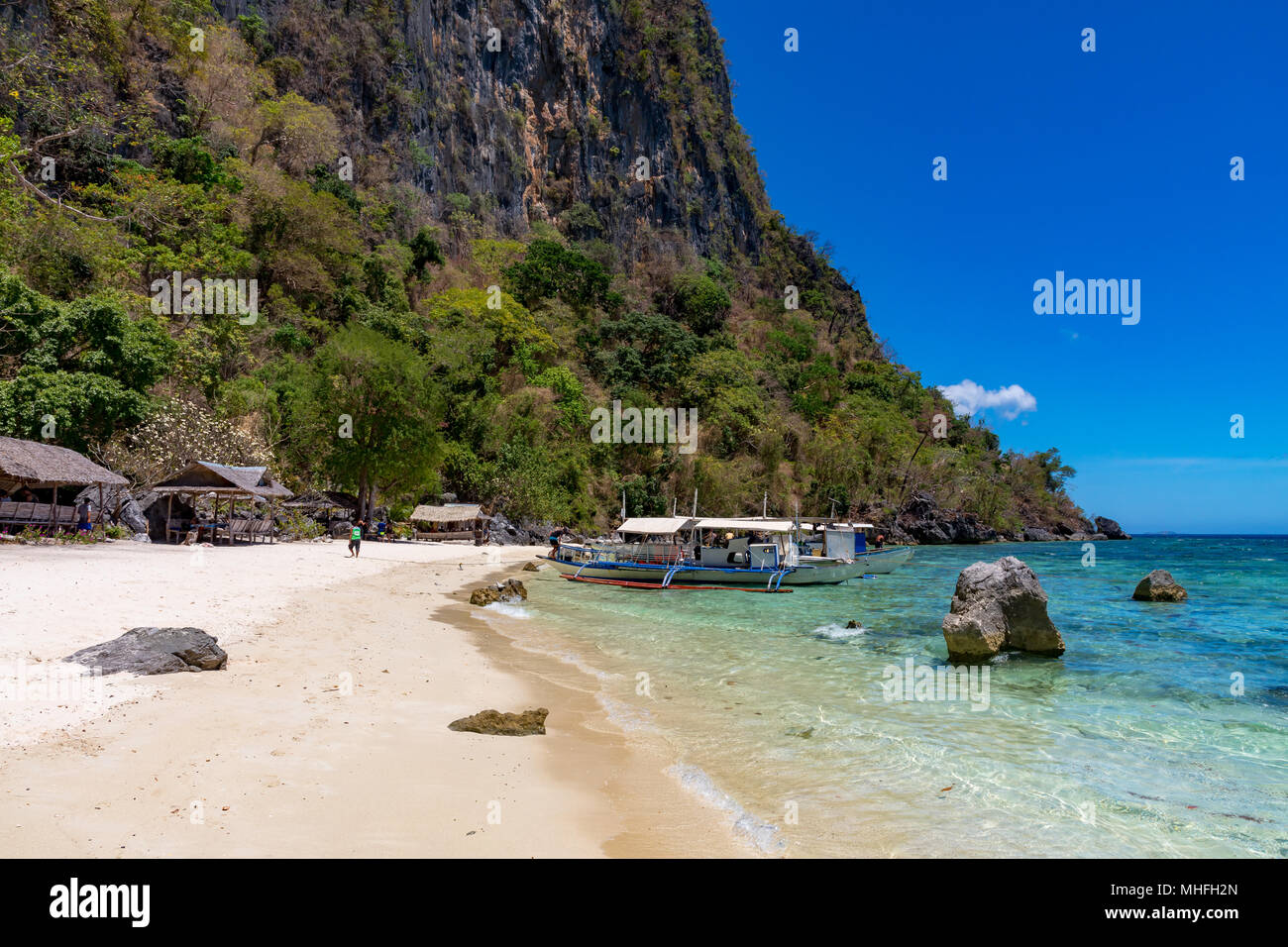 Coron Palawan Philippinen April 13, 2018 Sunset Beach Stockfoto