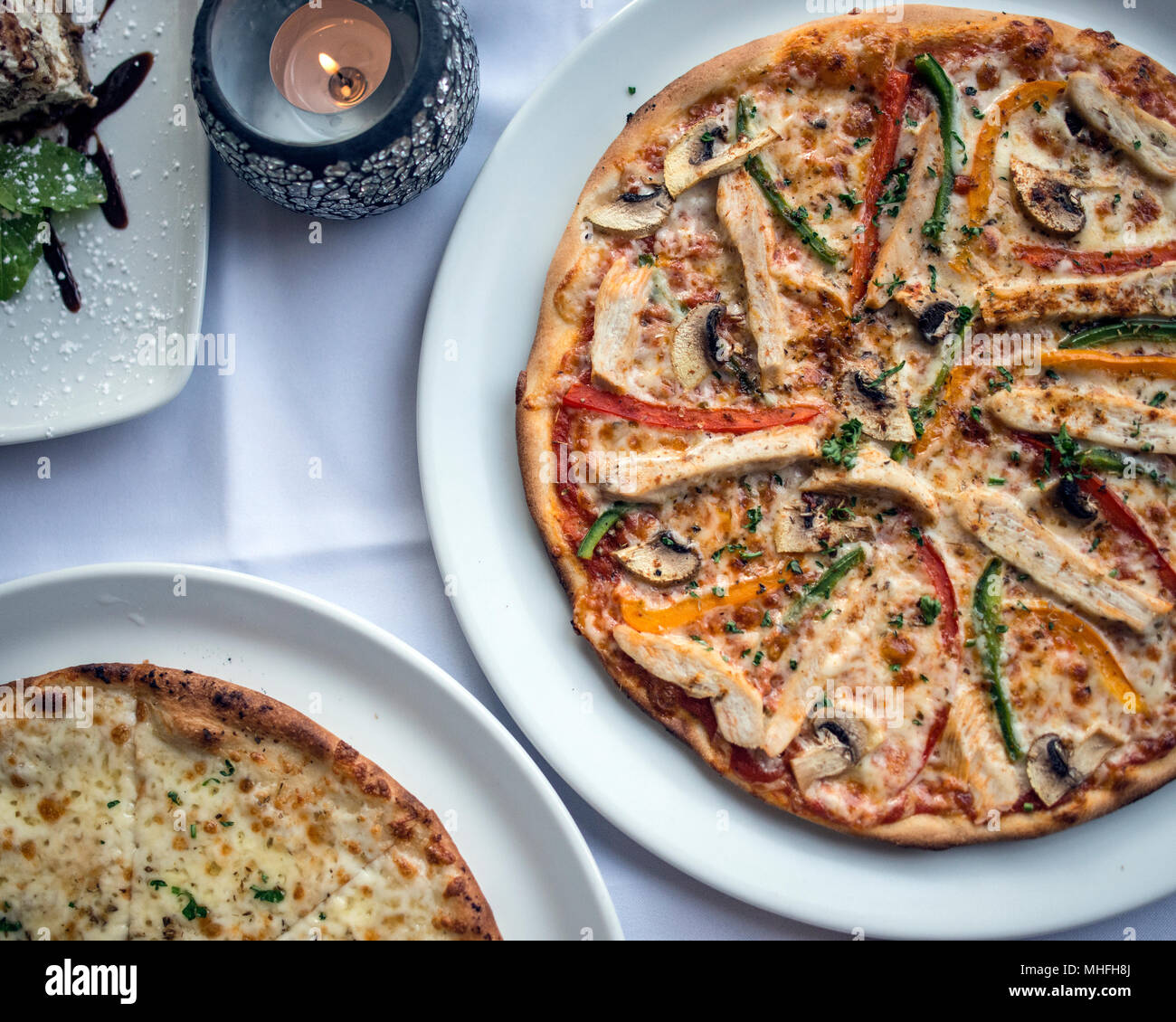 Italienisches Essen im Restaurant Stockfoto