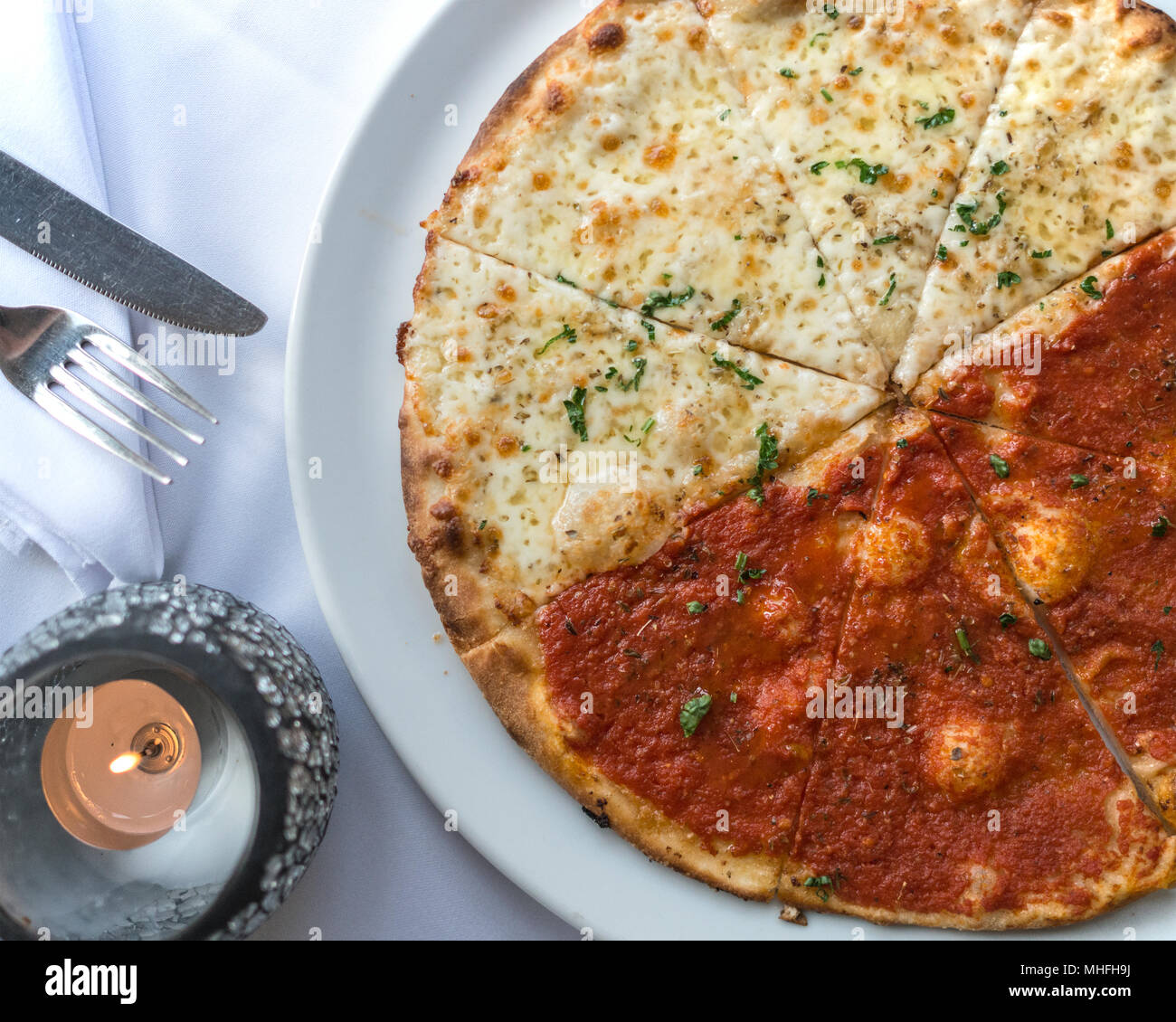 Italienisches Essen im Restaurant Stockfoto