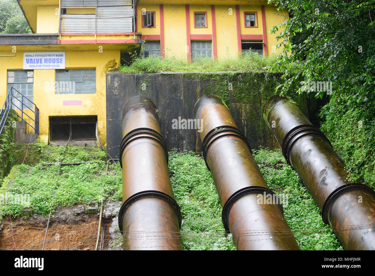 Sholayar Hydro Electric Power Valve House Kerala Indien Asien Stockfoto