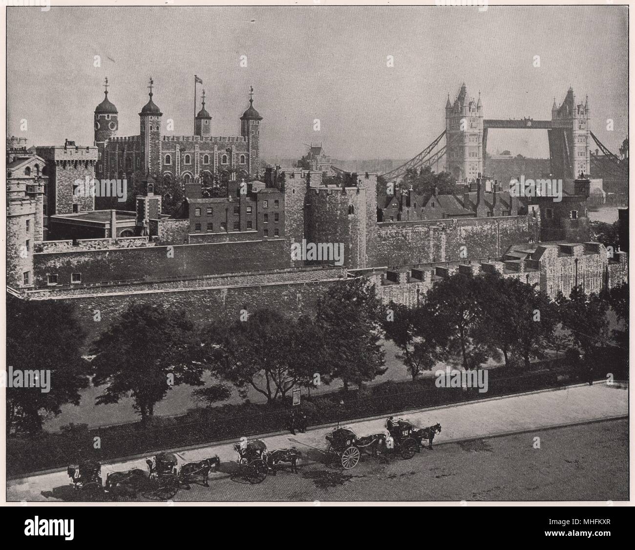 Der Tower von London Termine von Wilhelm dem Eroberer, die den Weißen Turm, gebaut oder halten, auf einer Website, die zuvor von zwei… belegt Stockfoto