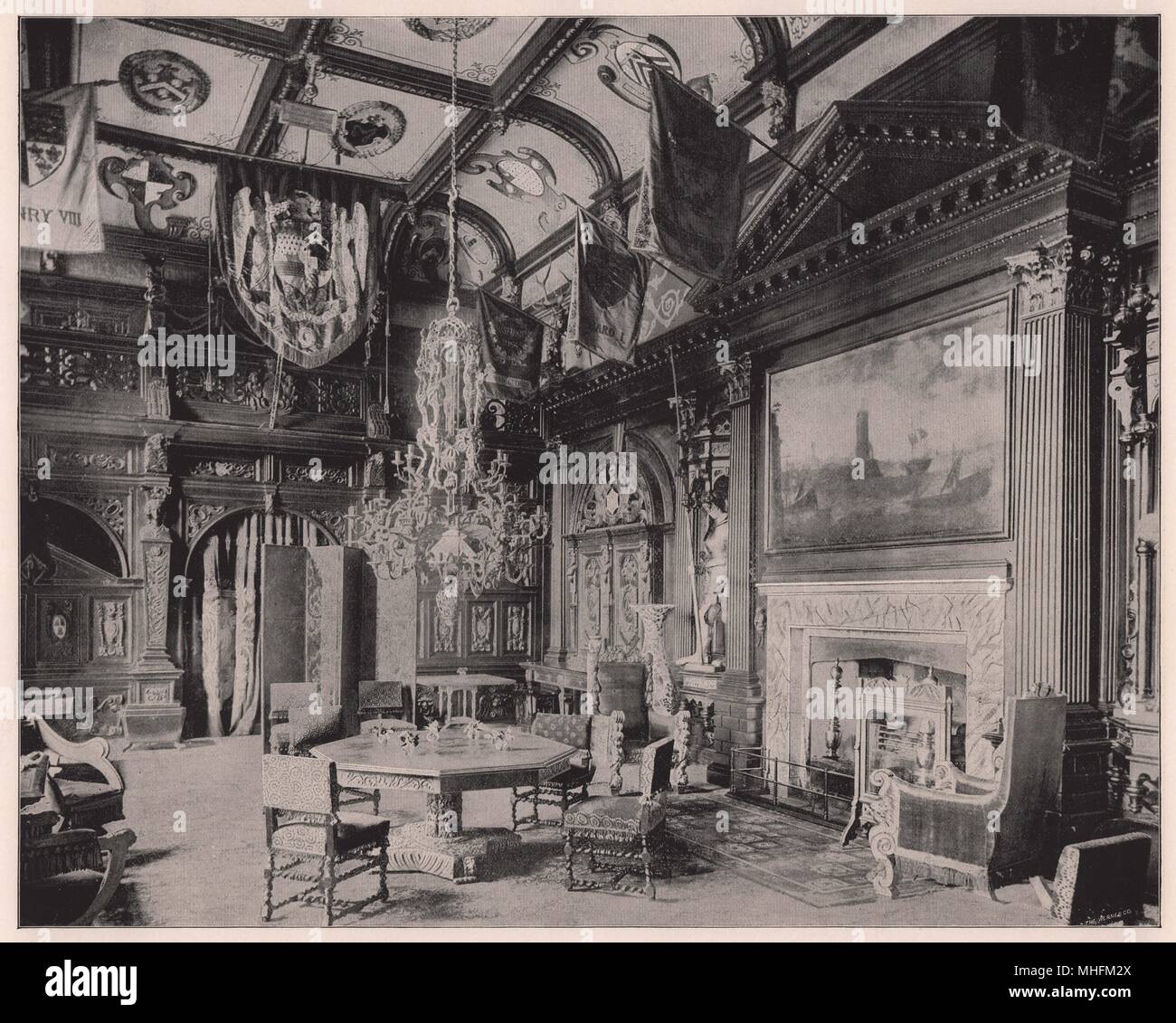 Der Festsaal, Knebworth, ist anschaulich in die Autobiografie von Edward Bulwer, Lord Lytton beschrieben, wie er es zuerst in… sah Stockfoto