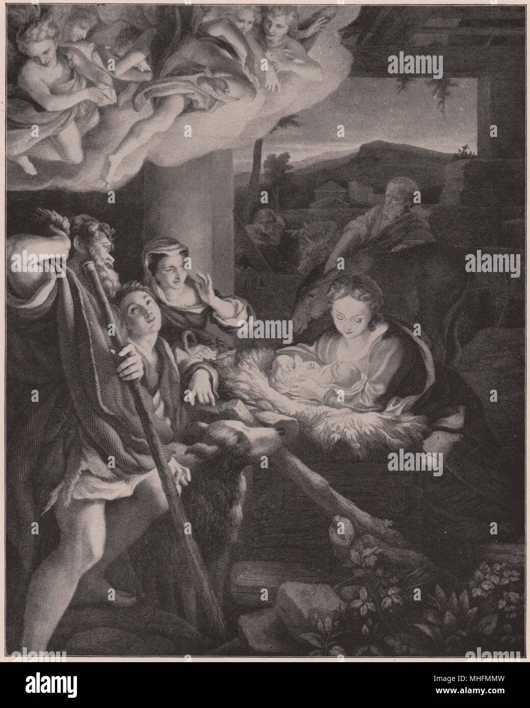 Die 'Heilige Nacht' (von Correggio), Dresden Galerie Stockfoto