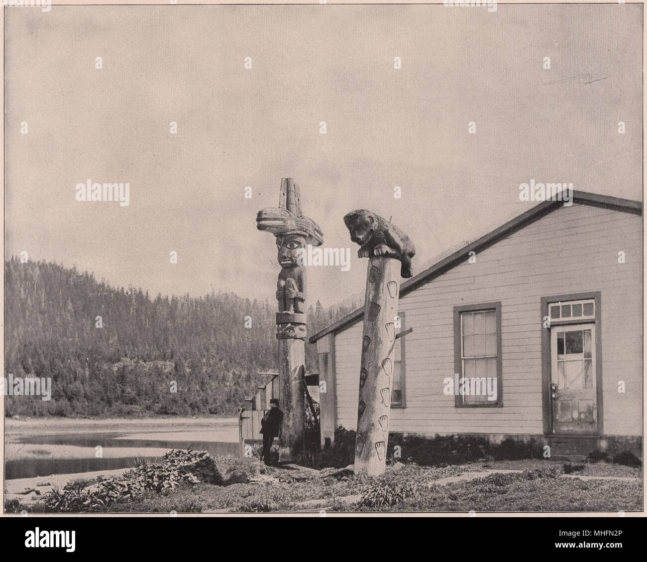 Totempfähle, Alaska Stockfoto