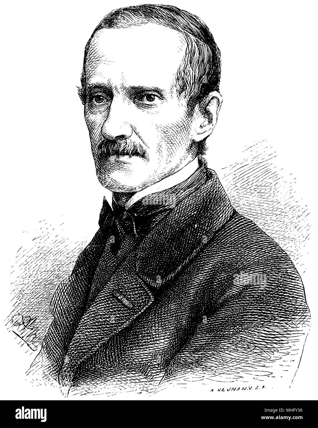 Alexandre Calame (28. Mai 1810 geboren, starb am 17. März 1864), A.N U. Ein Neumann Stockfoto
