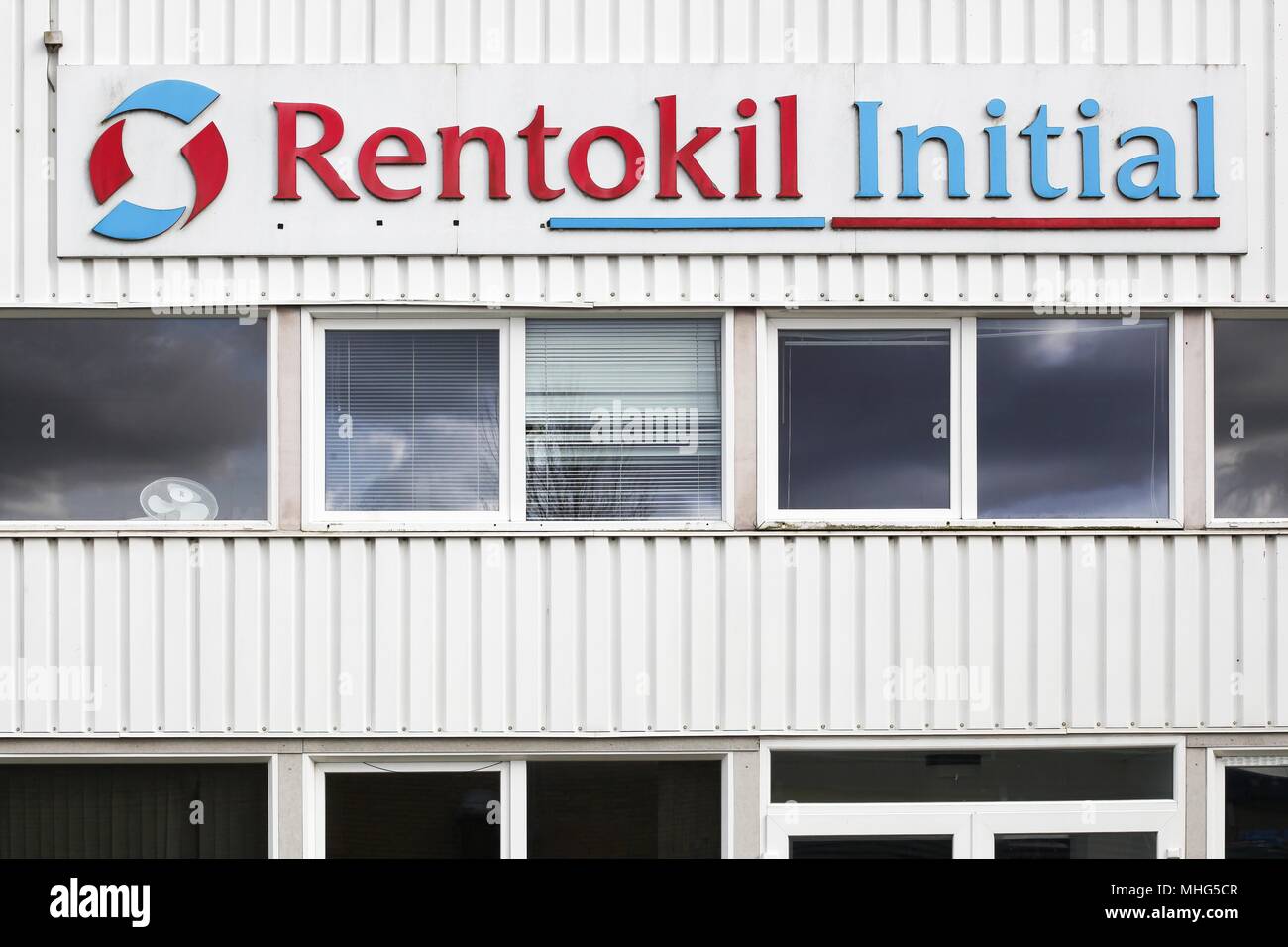 Ega, Dänemark - 27 April, 2018: Rentokil Initial ist eine britische Business Services Gruppe. Rentokil ist in Hygiene Dienstleistungen für Firmen Stockfoto
