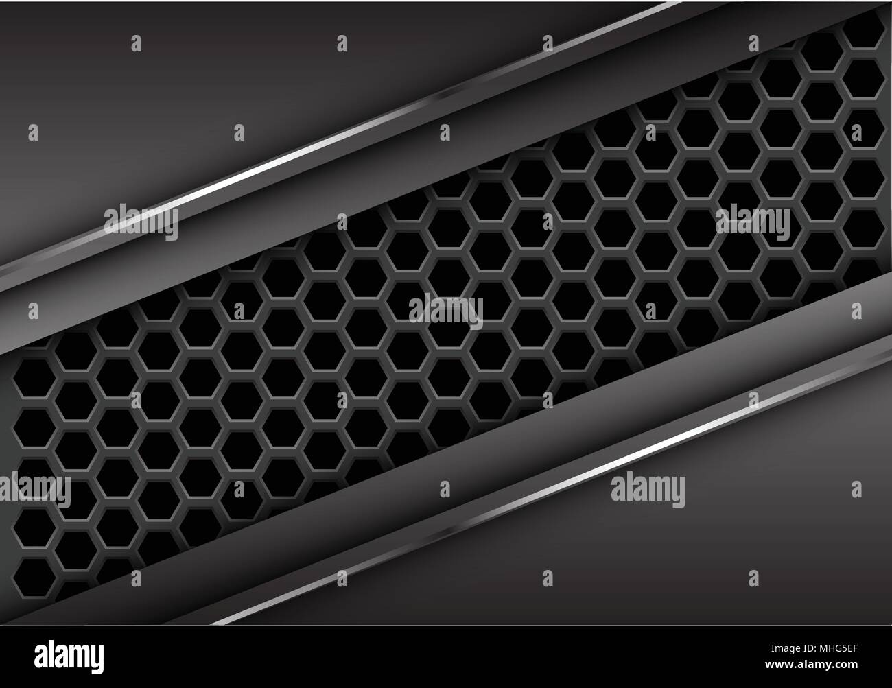 Abstrakte dunkelgrau Sechseck Gitter in Dreieck Silver Line Design moderne futuristischen Hintergrund Vector Illustration. Stock Vektor