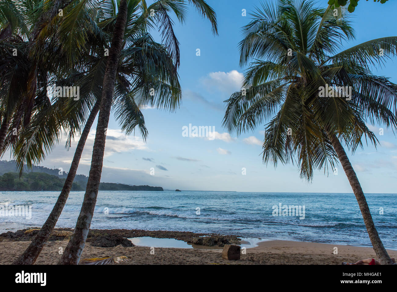 Playa Cocles - wunderschönen tropischen Strand in der Nähe von Puerto Viejo, Costa Rica Stockfoto