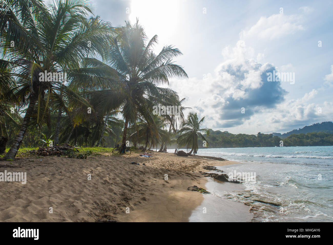 Playa Cocles - wunderschönen tropischen Strand in der Nähe von Puerto Viejo, Costa Rica Stockfoto