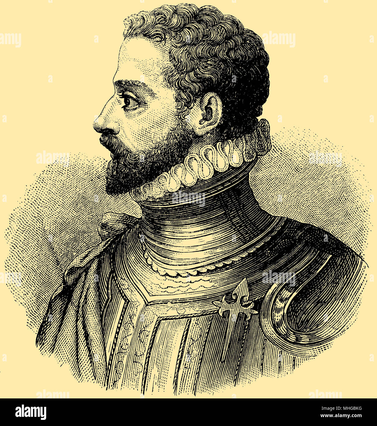 Alonso De Ercilla y Zuniga (geboren am 7. August 1533, starb ungefähr 1595), Stockfoto