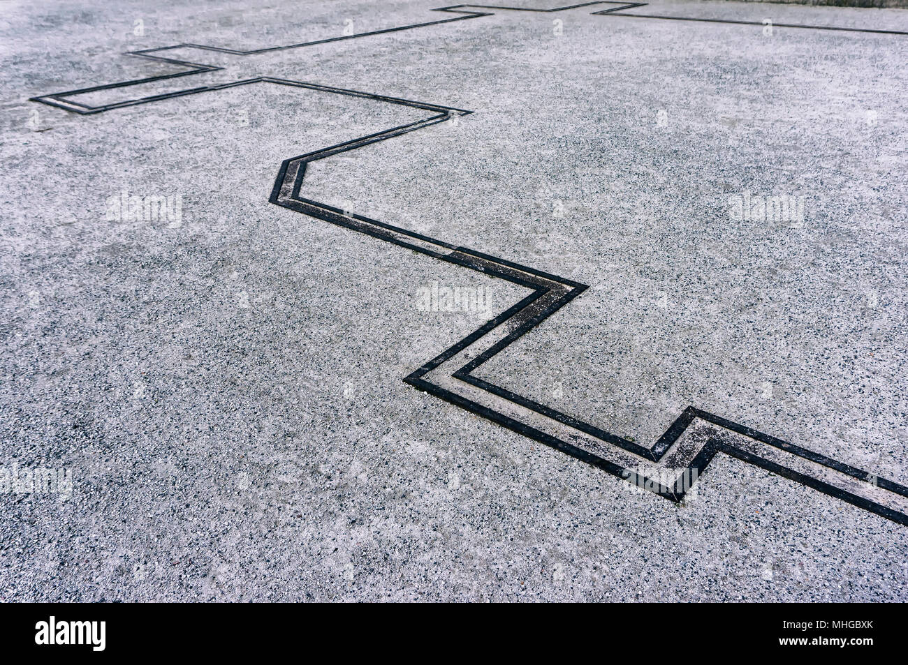Metall im Boden Installation an der Gedenkstätte Berliner Mauer Stockfoto