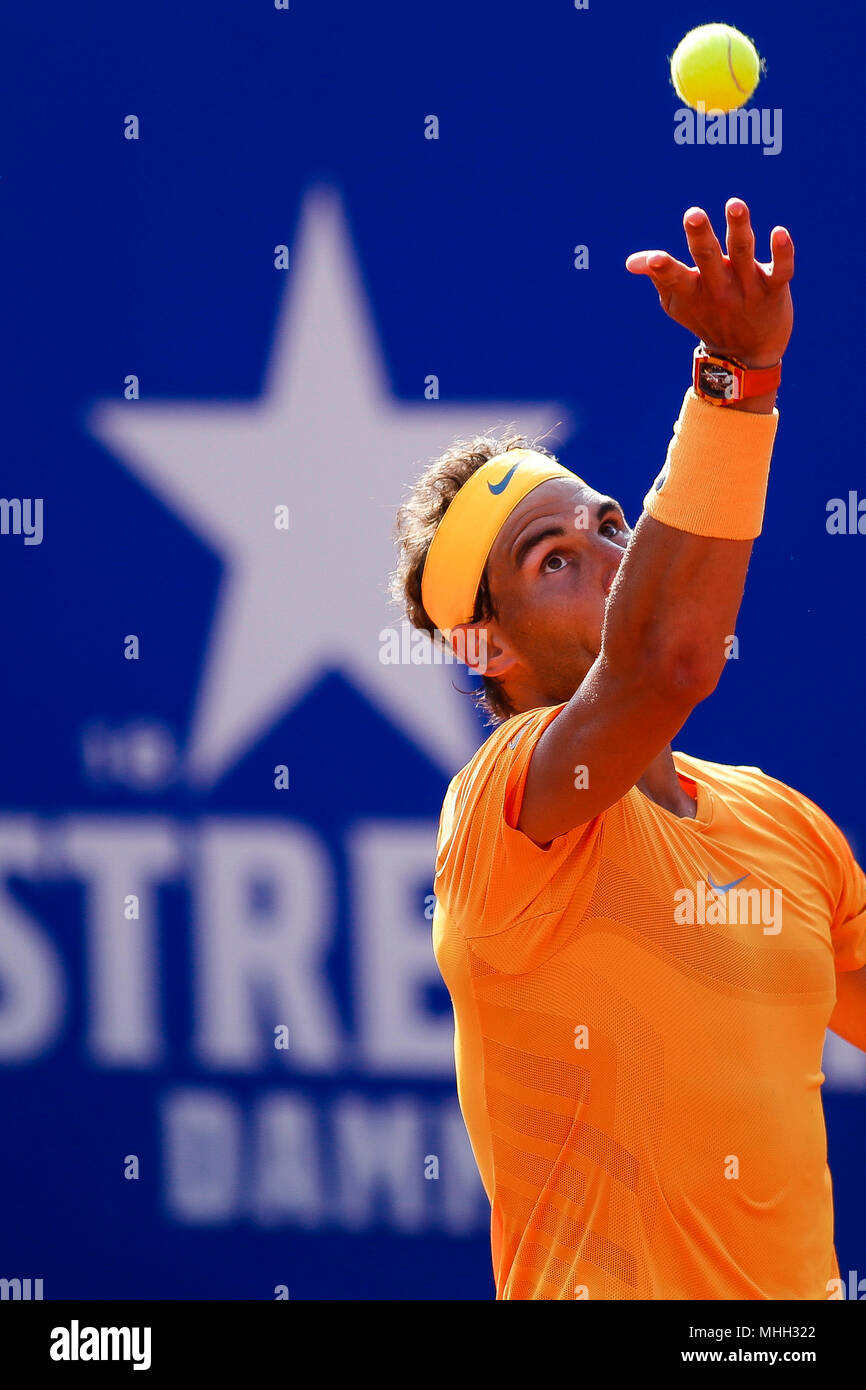 Real Club de Tennis, Barcelona, Spanien. 26 Apr, 2018. Banc Sabadell Barcelona Open Tennis Turnier; Rafael Nadal, während seinem Match in Runde 3 Credit: Aktion plus Sport/Alamy leben Nachrichten Stockfoto