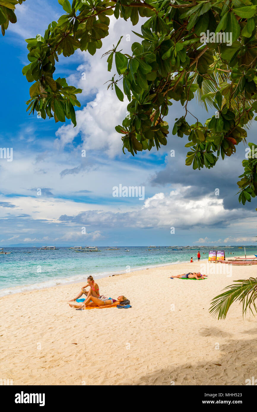 Alona Beach Bohol Philippinen April 20, 2018 Alona Beach Stockfoto