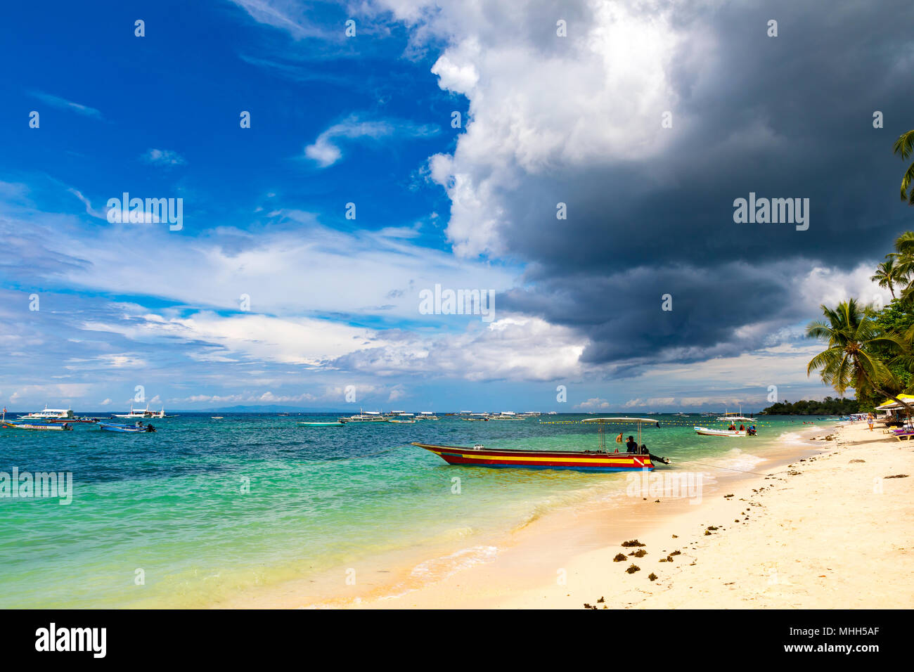 Alona Beach Bohol Philippinen April 20, 2018 Alona Beach Stockfoto