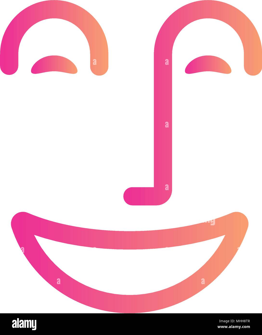 Smile Face Symbol, glückliche Menschen abstrakte Symbol Leitung, fröhliche Stimmung, positive Emotion, Zahnheilkunde lineare logo Vorlage. Stock Vektor