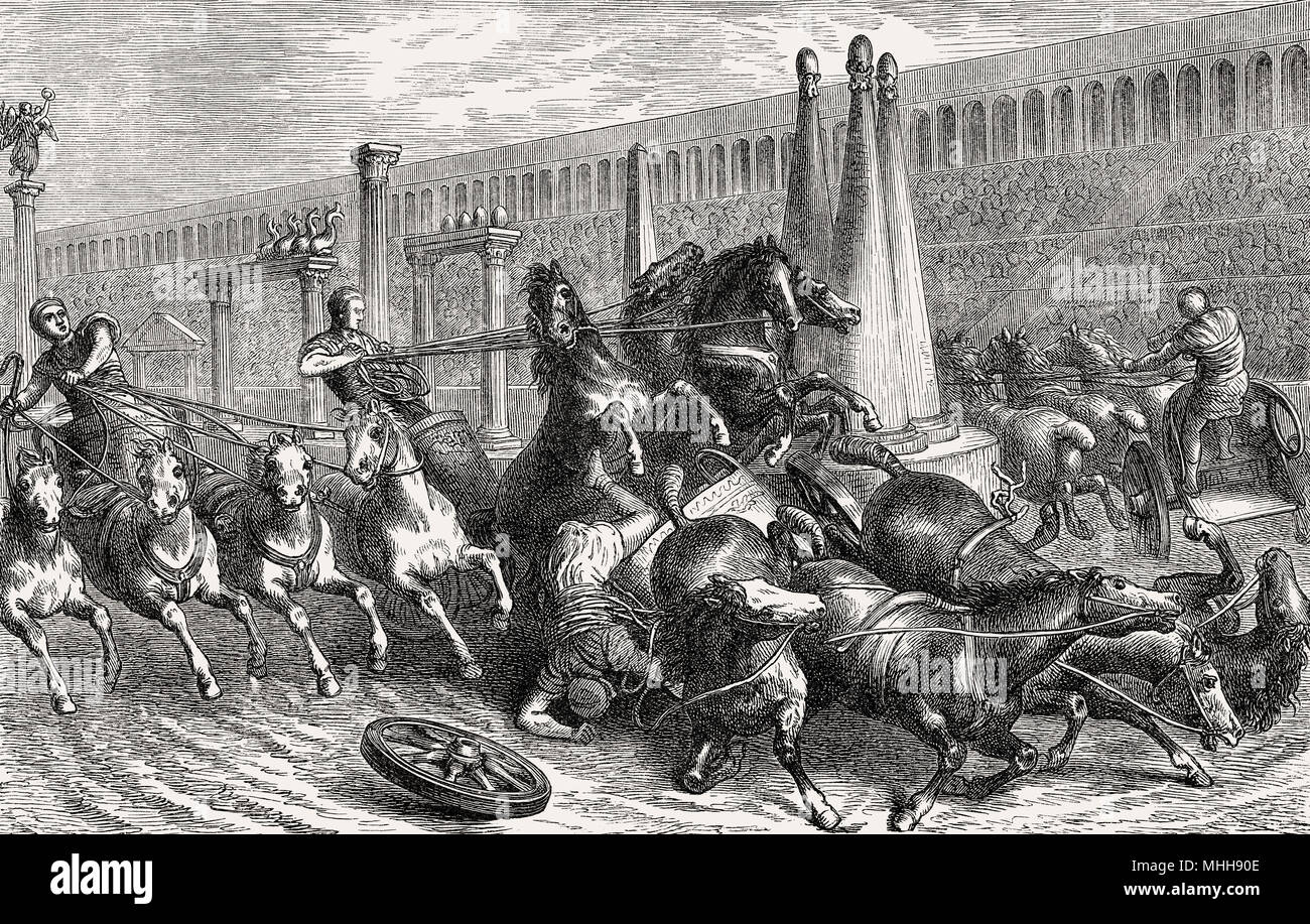 Chariot Racer im alten Rom Stockfoto