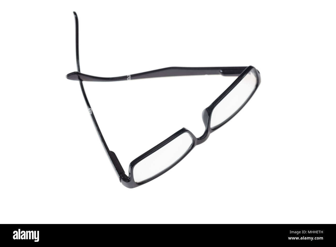 Schwarz presbyopie Brillen auf weißem Hintergrund, Ansicht von oben Stockfoto