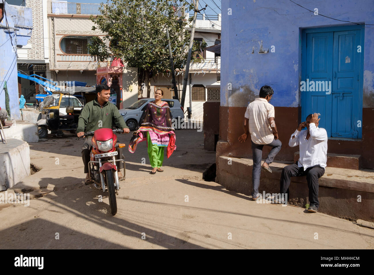 Das Leben auf der Straße. Bundi, Rajasthan. Indien Stockfoto