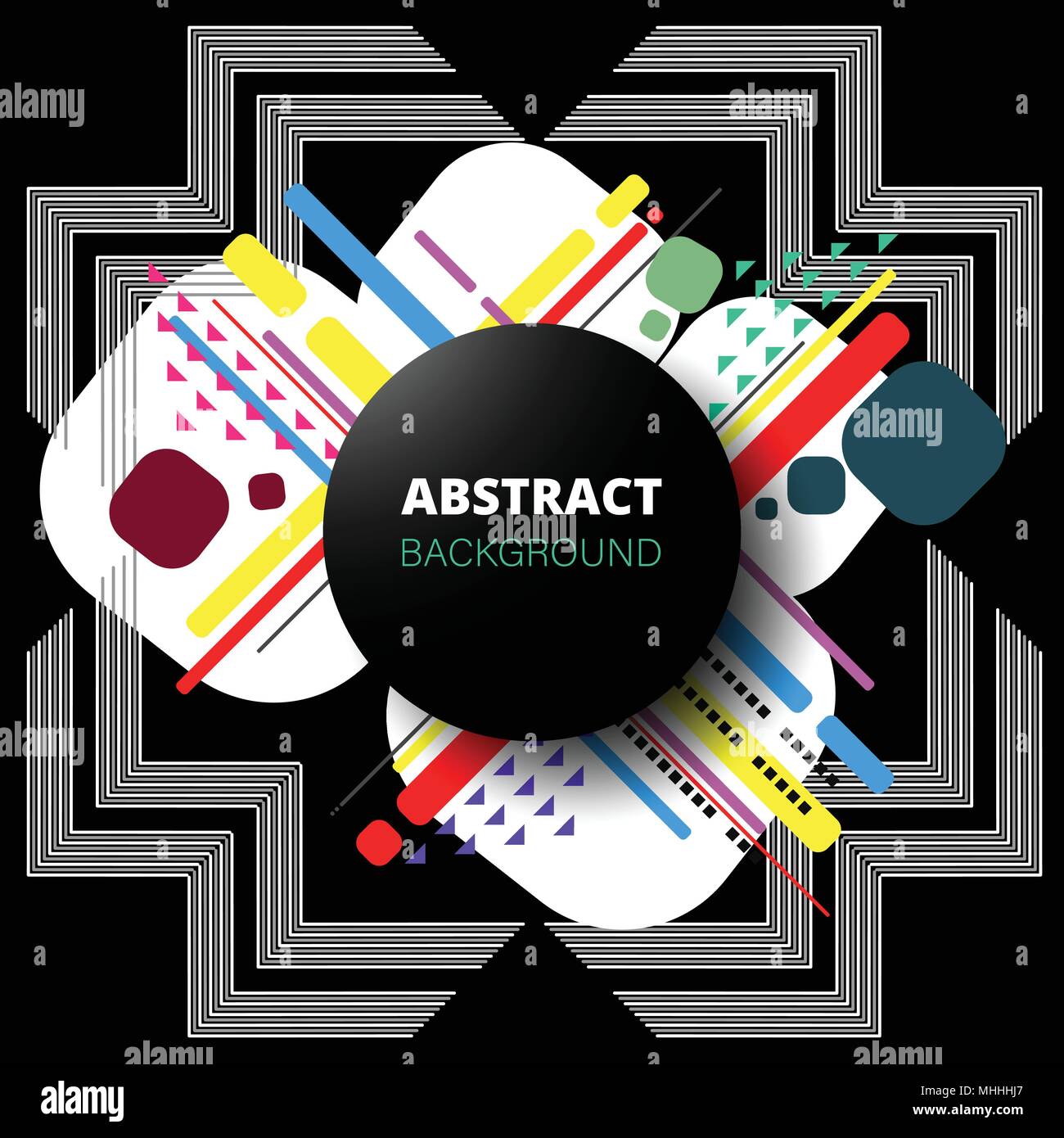 Zusammenfassung von modernen geometrischen Komposition Hintergrund, Muster in mix Farbe und Formen. illustration Vector EPS 10. Stock Vektor