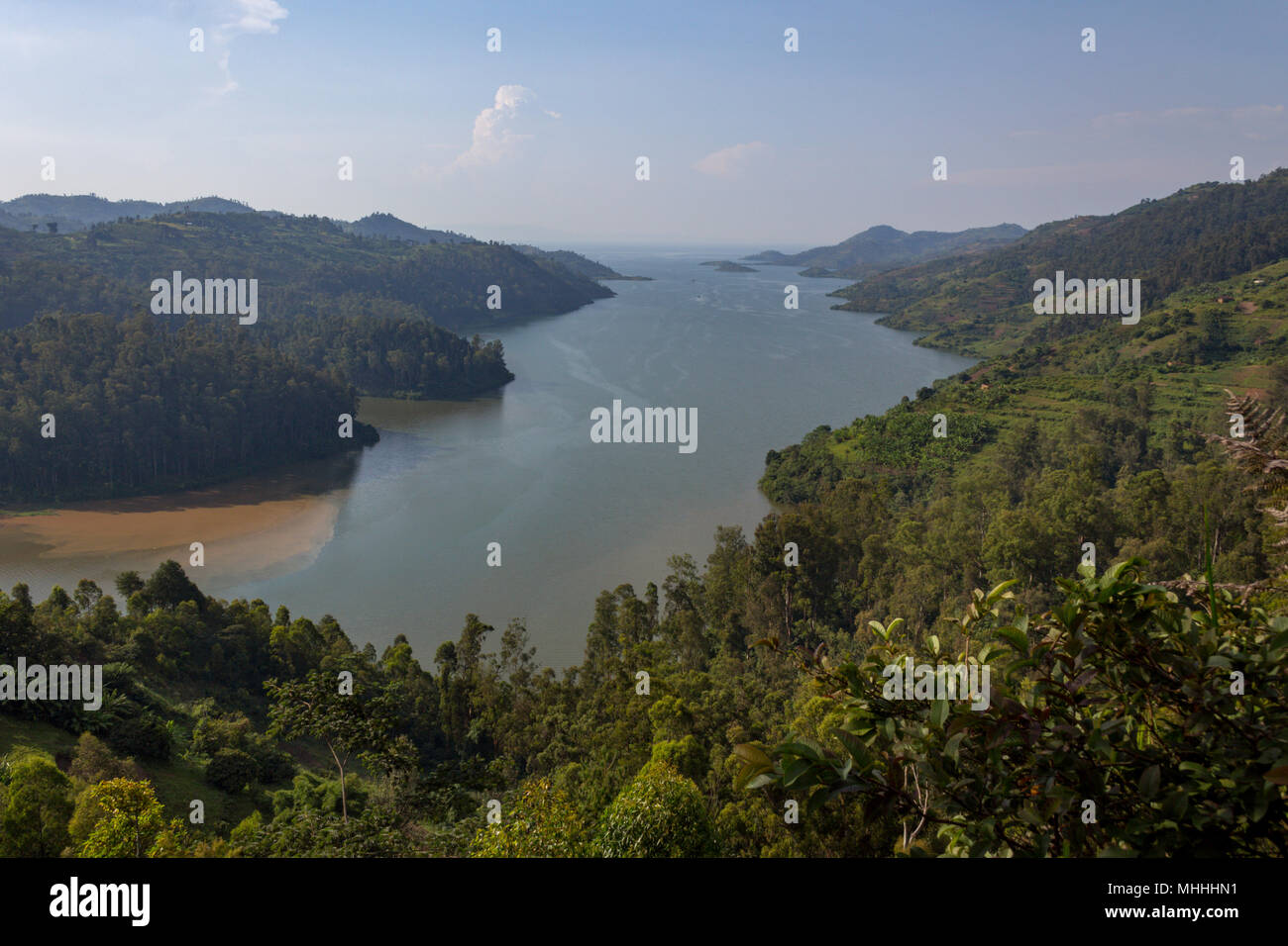 Der Kivu-see, einer der Größten der Großen Afrikanischen Seen, in Ruanda Stockfoto