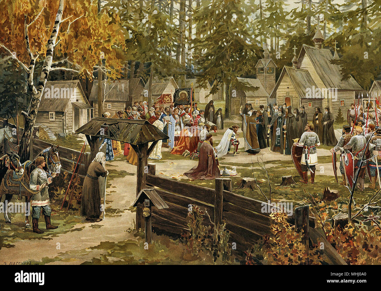 Lissner Ernest - eine Szene aus dem mittelalterlichen russischen Geschichte Stockfoto