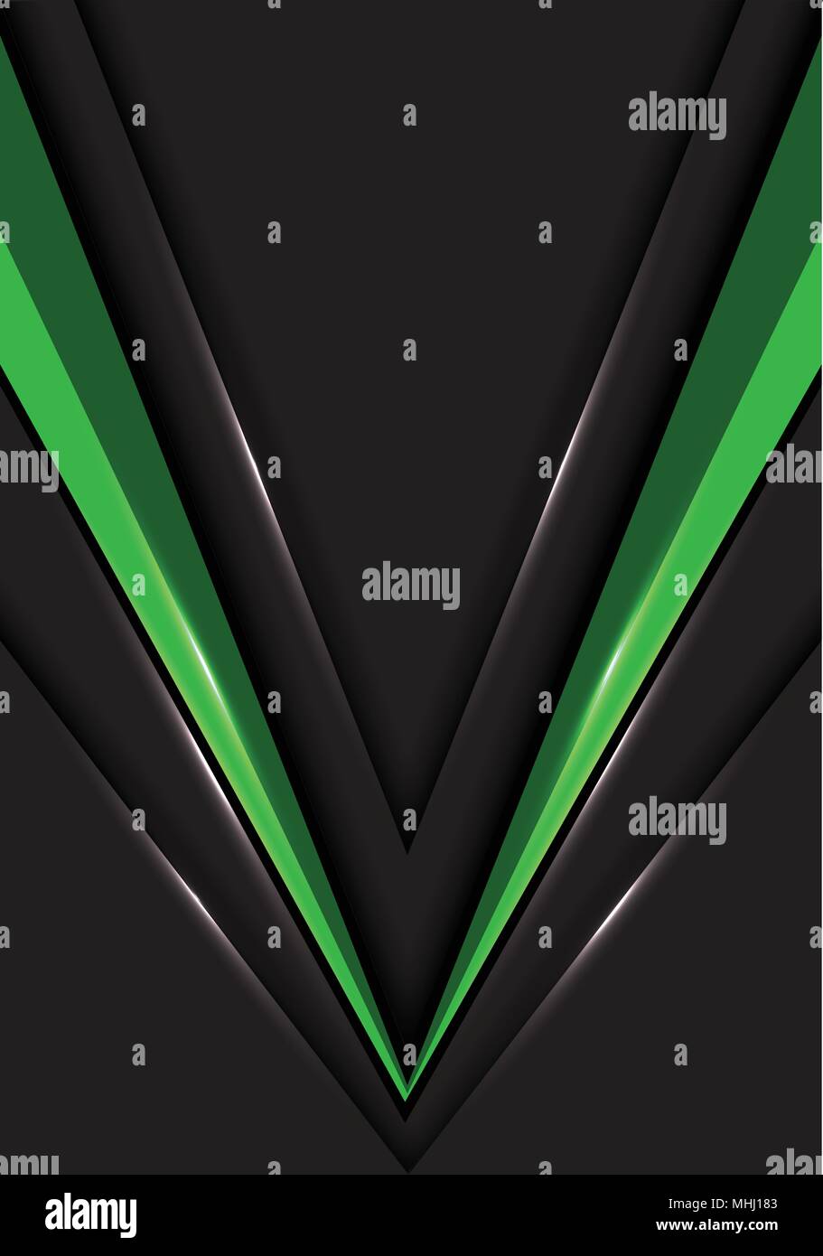 Abstrakte grüner Pfeil Geschwindigkeit Richtung auf grau Leerzeichen Design moderne futuristischen Hintergrund Vector Illustration. Stock Vektor