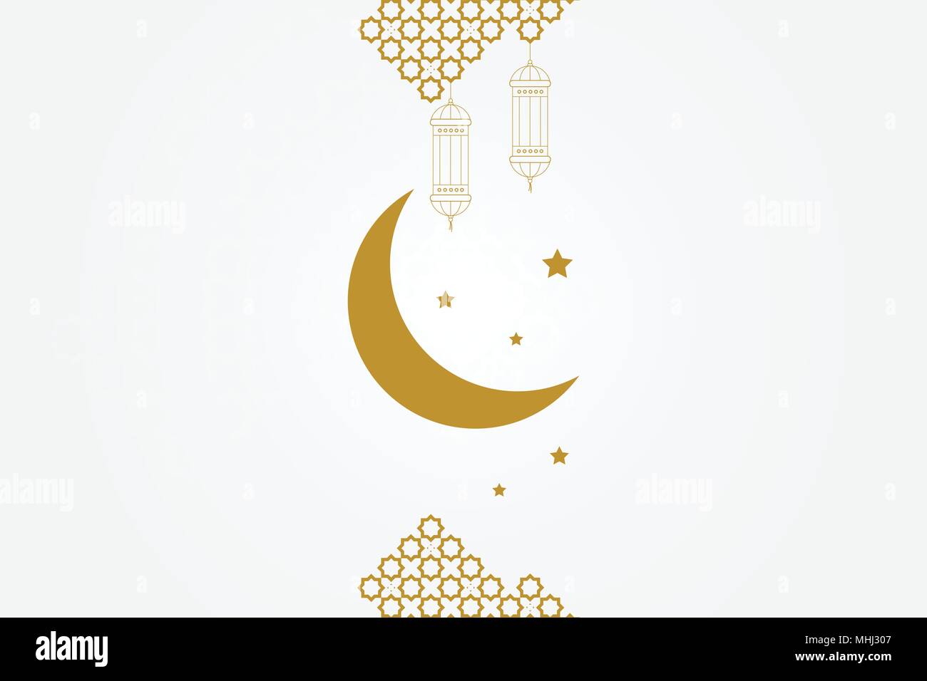 Ramadan Kareem Grusskartenvorlage Islamischen Halbmond Ramadan Lampe Oder Laternen Und Muslimischen Muster Element Stock Vektorgrafik Alamy
