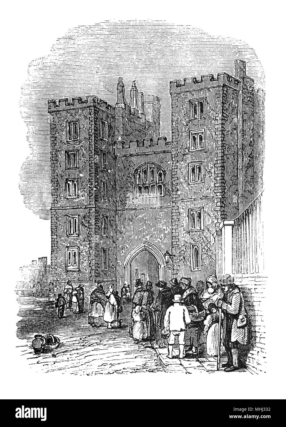 Das Tor zur Lambeth Palace am Südufer der Themse in London, England. Das Gebäude, ursprünglich als Landsitz von Lambeth oder Lambeth Haus, hat seit fast 800 Jahren - der Londoner Residenz des Erzbischofs von Canterbury, dessen ursprüngliche Residenz war in Canterbury, Kent, Lambeth Palace ist die Heimat der Gemeinschaft des hl. Anselm, einer Anglikanischen religiösen Ordnung, die unter der Schirmherrschaft des Erzbischofs von Canterbury. Lambeth Palace wurde durch das Erzbistum um 1200 AD erworben und hat die größte Sammlung von Aufzeichnungen der Kirche in ihrer Bibliothek. Stockfoto Das Tor zur Lambeth Palace am Südufer der Themse in London, England. Das Gebäude, ursprünglich als Landsitz von Lambeth oder Lambeth Haus, hat seit fast 800 Jahren - der Londoner Residenz des Erzbischofs von Canterbury, dessen ursprüngliche Residenz war in Canterbury, Kent, Lambeth Palace ist die Heimat der Gemeinschaft des hl. Anselm, einer Anglikanischen religiösen Ordnung, die unter der Schirmherrschaft des Erzbischofs von Canterbury. Lambeth Palace wurde durch das Erzbistum um 1200 AD erworben und hat die größte Sammlung von Aufzeichnungen der Kirche in ihrer Bibliothek. Stockfoto