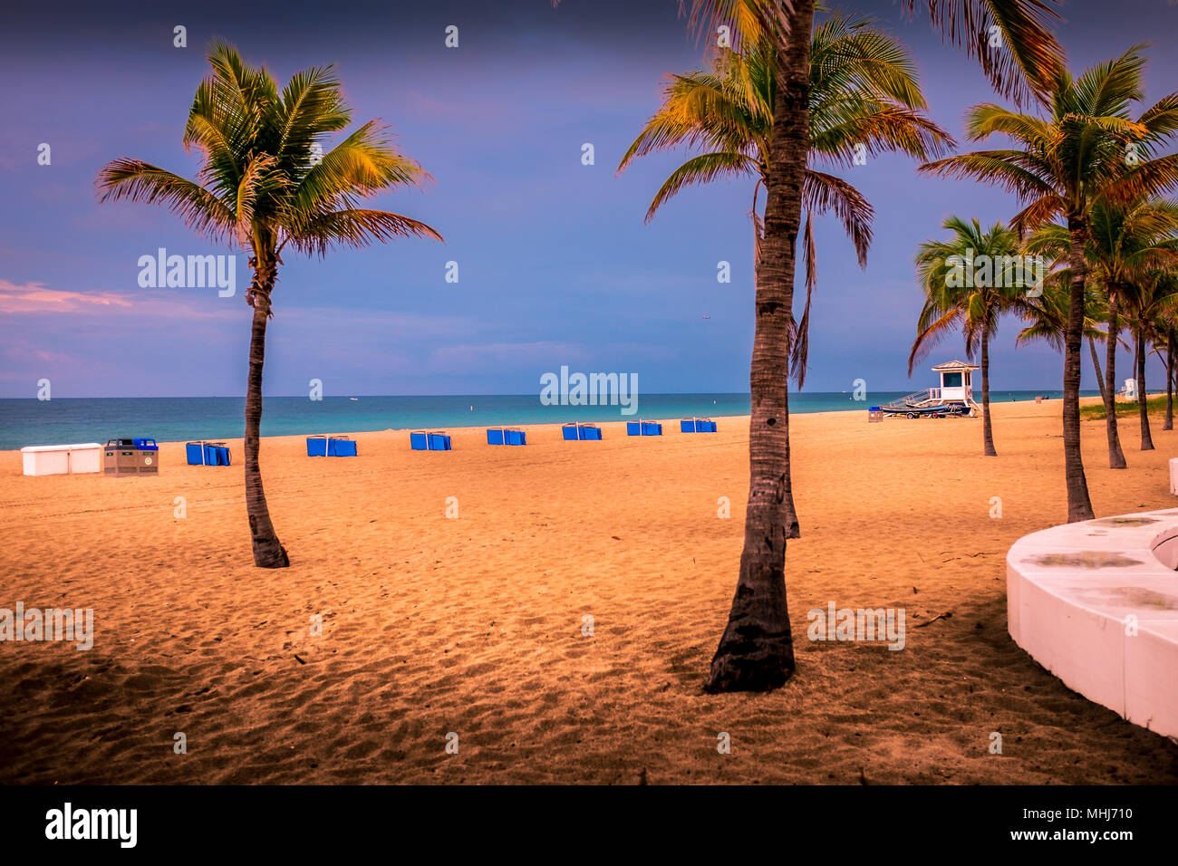 Den Atlantik Strand, Fort Lauderdale, Florida Stockfoto