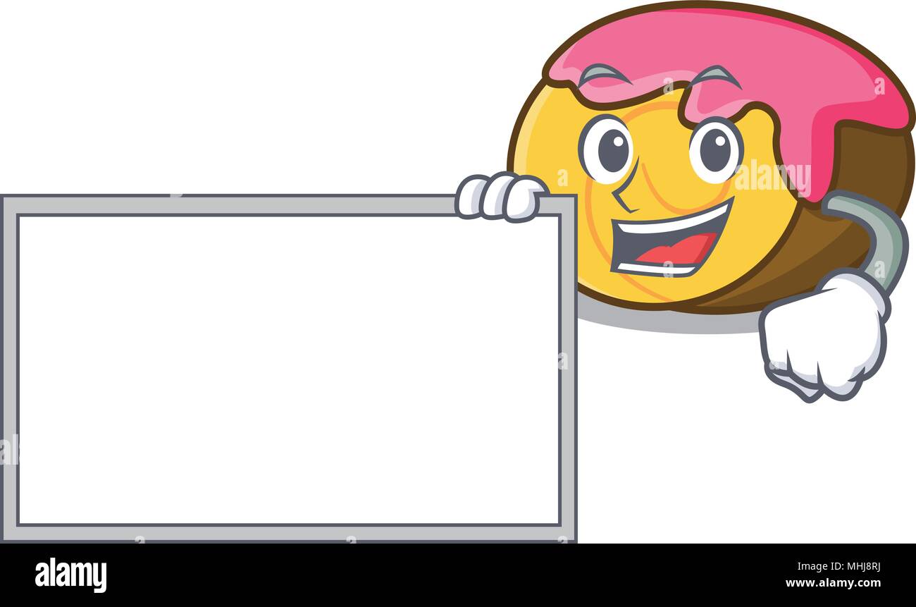 An Bord der Swiss roll Charakter Cartoon Stock Vektor