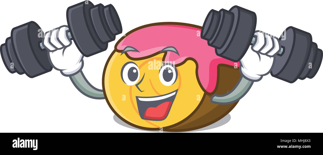 Fitness swiss roll Charakter Cartoon Stock Vektor