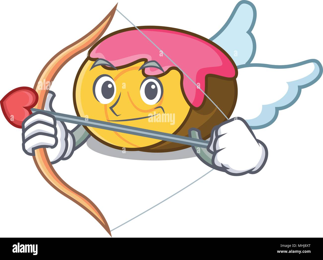 Amor swiss roll Charakter Cartoon Stock Vektor