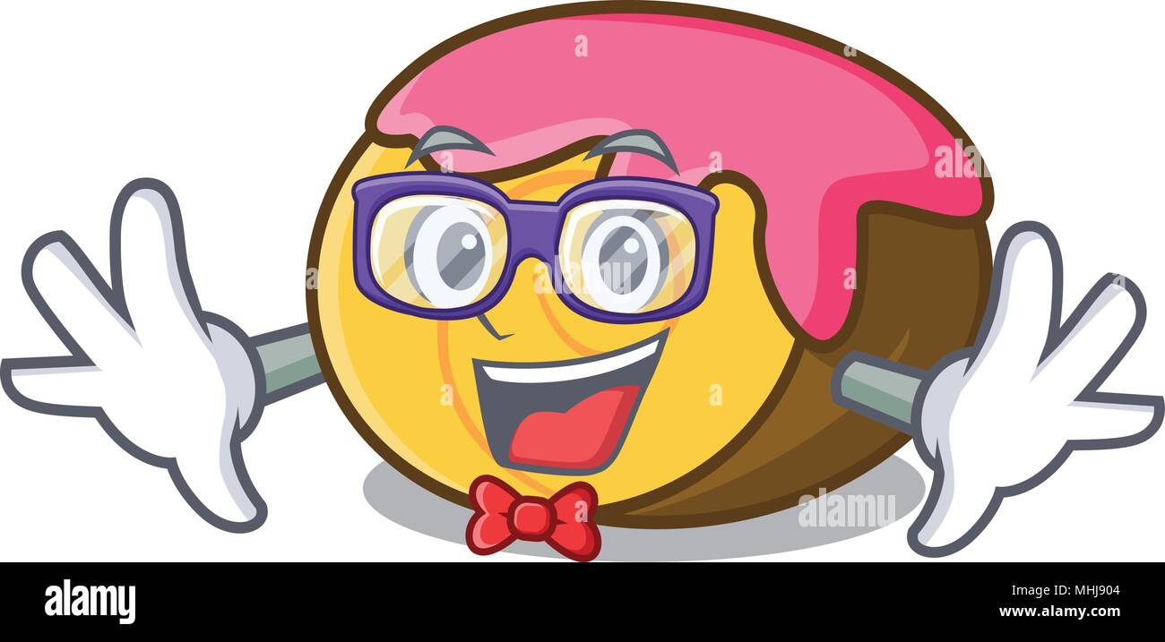 Geek swiss roll Charakter Cartoon Stock Vektor